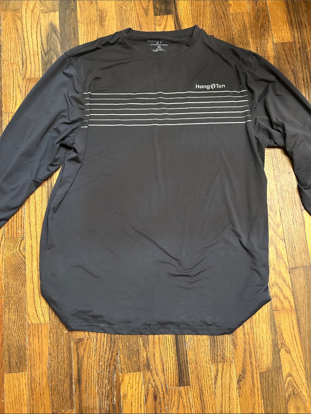 Hang Ten Black Long Sleeve Tee with White Logo